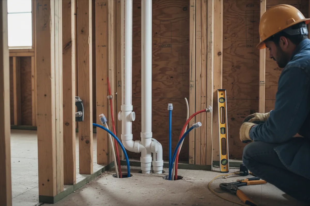 Drain and supply rough-in during Drain Cleaning in Stinson Beach